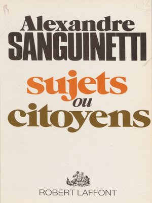 cover image of Sujet ou citoyens
